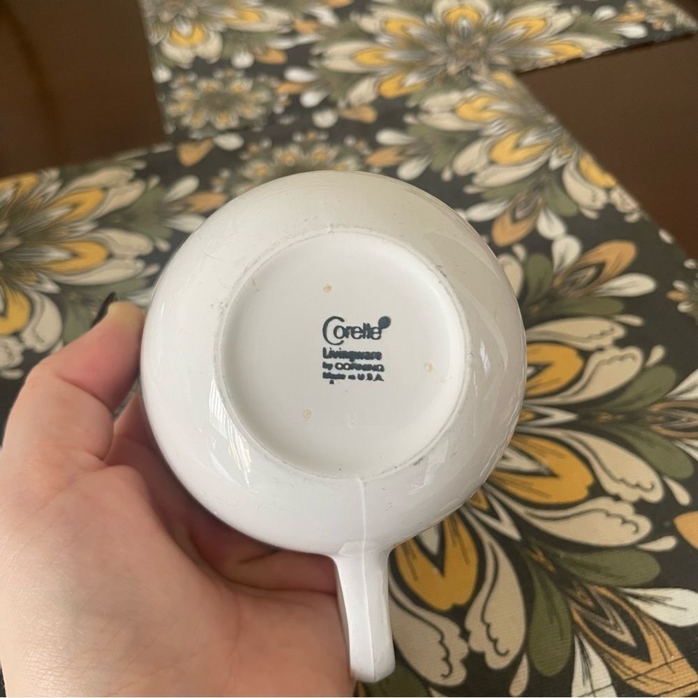 Vintage Corelle by Corning Spring Blossom Crazy Daisy Cup and Saucer Set - Picture 3 of 6